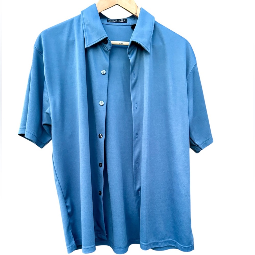 Bogari Shirt Preppy Men’s Short Sleeve Blue Sz. Medium
